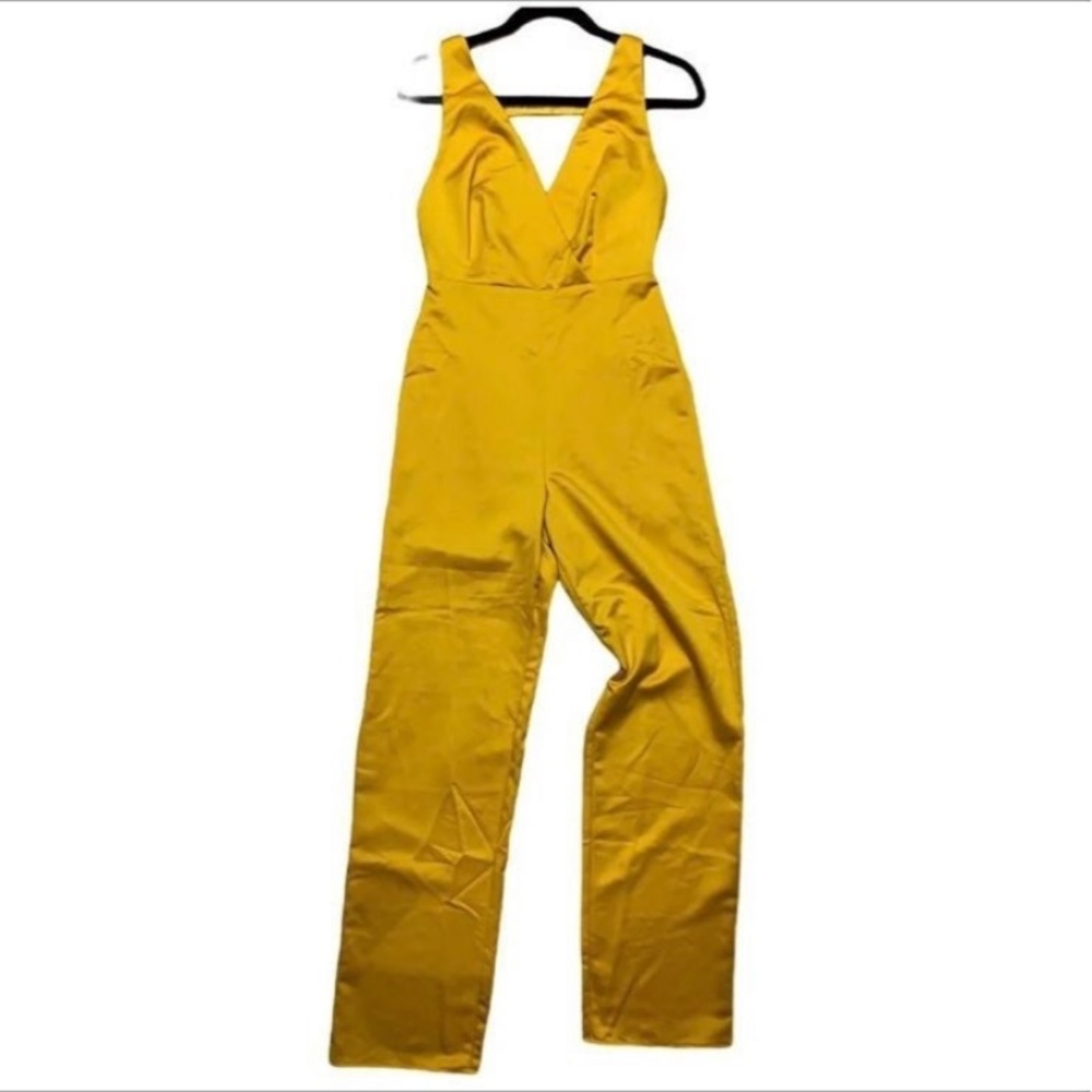 NEW Honey Punch Jumpsuit New With Tags  Gold Satin jumpsuit Size XS